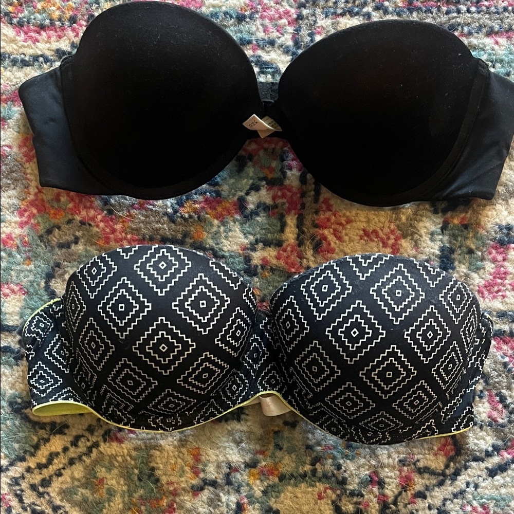 2 strapless bras aerie + Victoria’s Secret pink